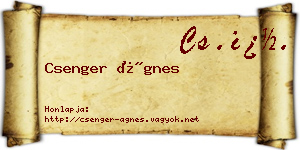 Csenger Ágnes névjegykártya